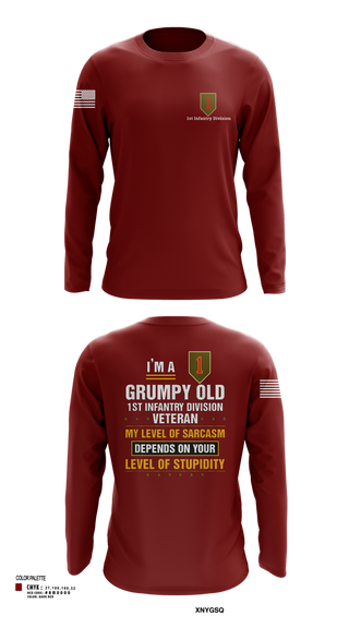 Long Sleeve Performance Shirt, 1st Infantry Division, , Teamtime, Team time, sublimation, custom sports apparel, team uniforms, spirit wear, spiritwear, sports uniforms, custom shirts, team store, custom team store, fundraiser sports, apparel fundraiser