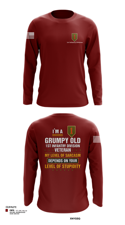 1st Infantry Division 23102862 Long Sleeve Performance Shirt 23