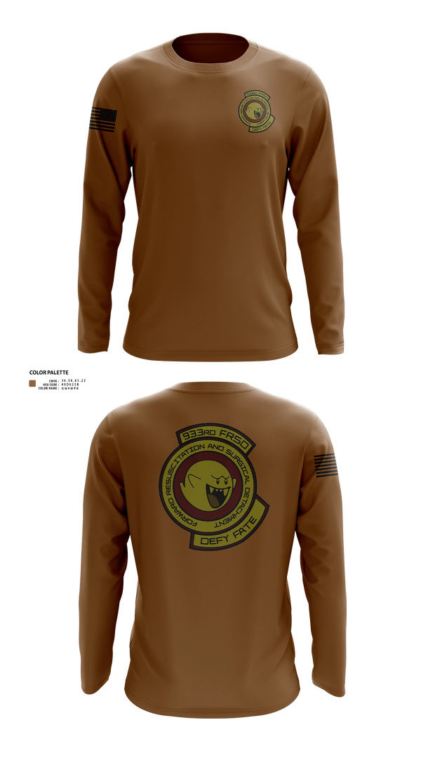 Long Sleeve Performance Shirt, 933rd FRSD, Army, Teamtime, Team time, sublimation, custom sports apparel, team uniforms, spirit wear, spiritwear, sports uniforms, custom shirts, team store, custom team store, fundraiser sports, apparel fundraiser