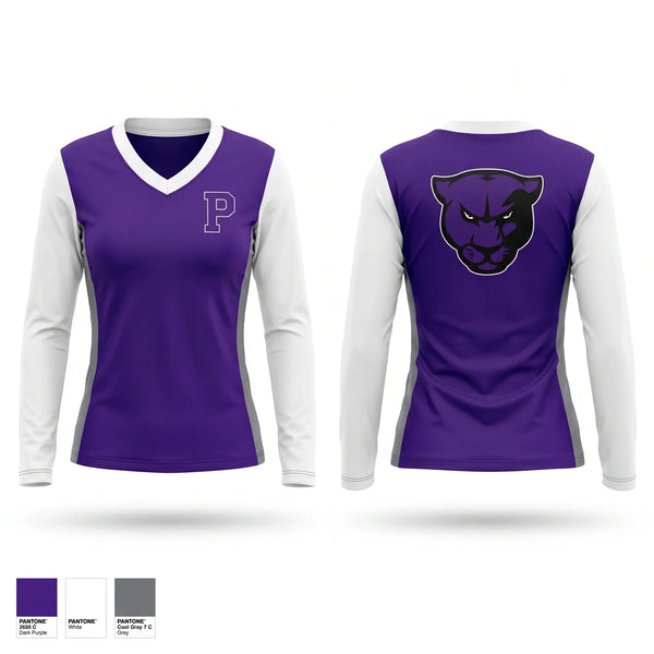 Womens Long Sleeve Vneck Shirt, Portland Panthers, , Teamtime, Team time, sublimation, custom sports apparel, team uniforms, spirit wear, spiritwear, sports uniforms, custom shirts, team store, custom team store, fundraiser sports, apparel fundraiser