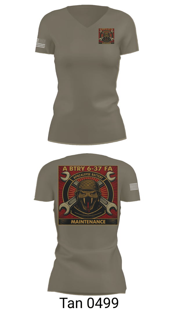 Womens Short Sleeve Vneck Shirt, 6-37 FAR, Army, Teamtime, Team time, sublimation, custom sports apparel, team uniforms, spirit wear, spiritwear, sports uniforms, custom shirts, team store, custom team store, fundraiser sports, apparel fundraiser