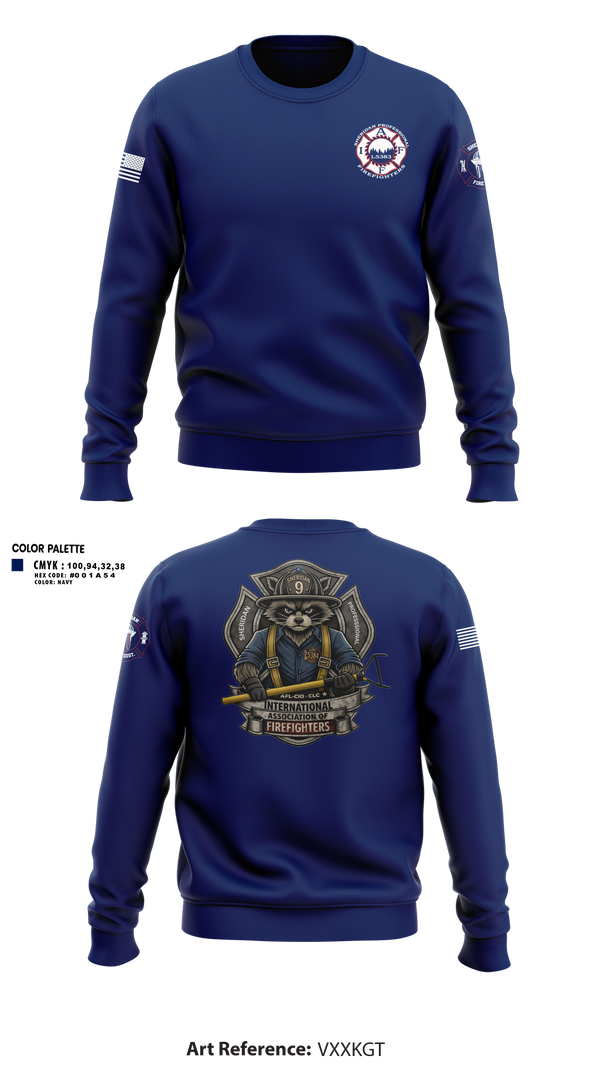 Crew Neck Sweatshirt, Sheridan fire district, Fire Department, Teamtime, Team time, sublimation, custom sports apparel, team uniforms, spirit wear, spiritwear, sports uniforms, custom shirts, team store, custom team store, fundraiser sports, apparel fundraiser
