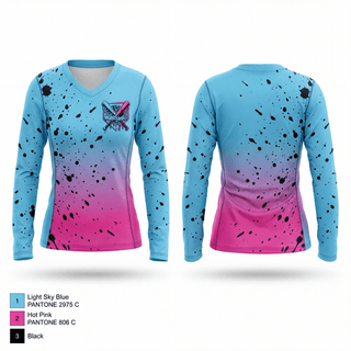 Womens Long Sleeve Vneck Shirt, Marion Nighthawks, Baseball, Teamtime, Team time, sublimation, custom sports apparel, team uniforms, spirit wear, spiritwear, sports uniforms, custom shirts, team store, custom team store, fundraiser sports, apparel fundraiser