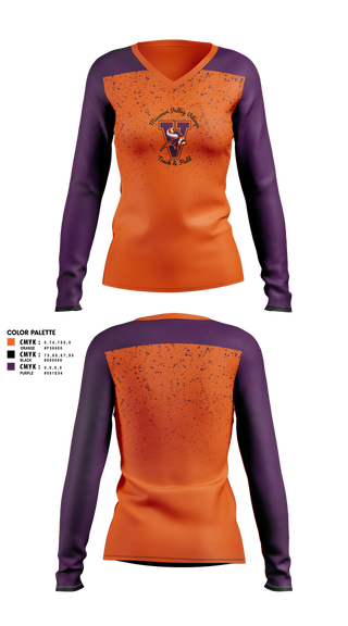 Womens Long Sleeve Vneck Shirt, Missouri Valley College Track & Field, Track & Field, Teamtime, Team time, sublimation, custom sports apparel, team uniforms, spirit wear, spiritwear, sports uniforms, custom shirts, team store, custom team store, fundraiser sports, apparel fundraiser