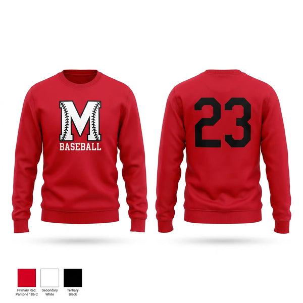 Crew Neck Sweatshirt, McEwen Baseball, Baseball, Teamtime, Team time, sublimation, custom sports apparel, team uniforms, spirit wear, spiritwear, sports uniforms, custom shirts, team store, custom team store, fundraiser sports, apparel fundraiser