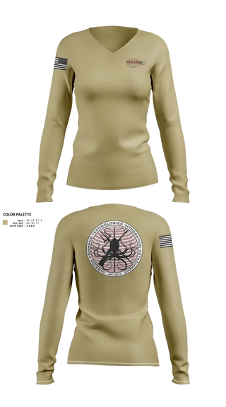 Womens Long Sleeve Vneck Shirt, MCTID, Army, Teamtime, Team time, sublimation, custom sports apparel, team uniforms, spirit wear, spiritwear, sports uniforms, custom shirts, team store, custom team store, fundraiser sports, apparel fundraiser