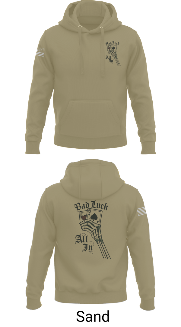 Hoodie, 4th plt bad luck, Army, Teamtime, Team time, sublimation, custom sports apparel, team uniforms, spirit wear, spiritwear, sports uniforms, custom shirts, team store, custom team store, fundraiser sports, apparel fundraiser