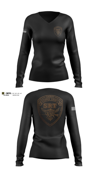 Womens Long Sleeve Vneck Shirt, Kemper County Sheriff’s Office, Police, Teamtime, Team time, sublimation, custom sports apparel, team uniforms, spirit wear, spiritwear, sports uniforms, custom shirts, team store, custom team store, fundraiser sports, apparel fundraiser