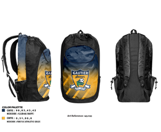 Gear Bag, Gautier MS Boys Soccer, Men's Soccer, Teamtime, Team time, sublimation, custom sports apparel, team uniforms, spirit wear, spiritwear, sports uniforms, custom shirts, team store, custom team store, fundraiser sports, apparel fundraiser