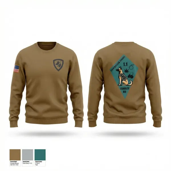 Crew Neck Sweatshirt, 633 SFS K9, Air Force, Teamtime, Team time, sublimation, custom sports apparel, team uniforms, spirit wear, spiritwear, sports uniforms, custom shirts, team store, custom team store, fundraiser sports, apparel fundraiser