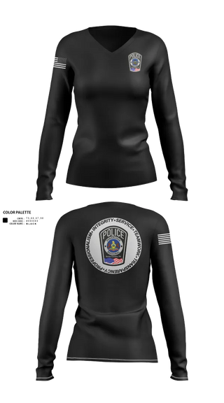 Womens Long Sleeve Vneck Shirt, Pennridge Regional Police, Police, Teamtime, Team time, sublimation, custom sports apparel, team uniforms, spirit wear, spiritwear, sports uniforms, custom shirts, team store, custom team store, fundraiser sports, apparel fundraiser