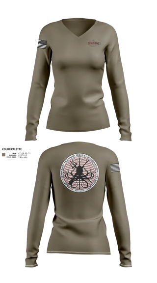 Womens Long Sleeve Vneck Shirt, MCTID, Army, Teamtime, Team time, sublimation, custom sports apparel, team uniforms, spirit wear, spiritwear, sports uniforms, custom shirts, team store, custom team store, fundraiser sports, apparel fundraiser