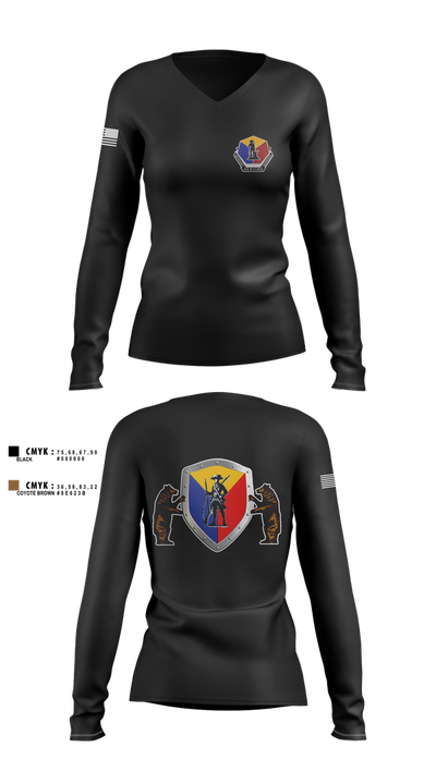 Camp Crowder HHC 95962479 Women's Long Sleeve V-neck Shirt - 1