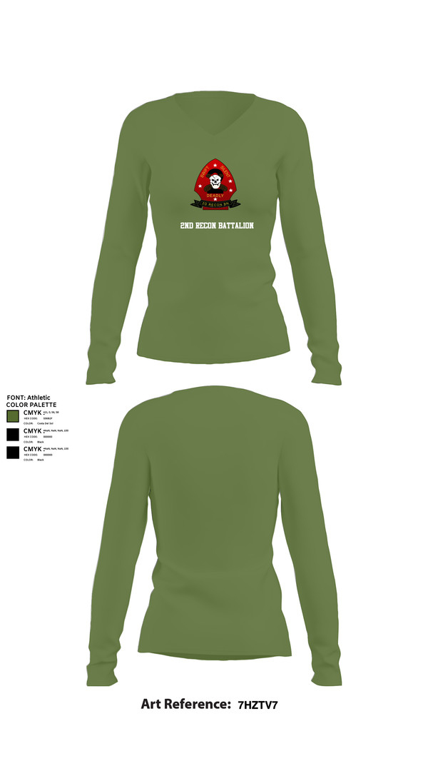Womens Long Sleeve Vneck Shirt, 2nd Recon Battalion, , Teamtime, Team time, sublimation, custom sports apparel, team uniforms, spirit wear, spiritwear, sports uniforms, custom shirts, team store, custom team store, fundraiser sports, apparel fundraiser