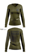 Alexandria Police Department Special Operations Women's Long Sleeve V-neck Shirt - 4