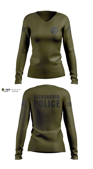 Womens Long Sleeve Vneck Shirt, Alexandria Police Department Special Operations, Police, Teamtime, Team time, sublimation, custom sports apparel, team uniforms, spirit wear, spiritwear, sports uniforms, custom shirts, team store, custom team store, fundraiser sports, apparel fundraiser