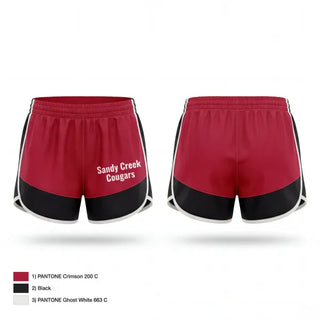 Womens Shorts, Sandy Creek Cougars, Softball, Teamtime, Team time, sublimation, custom sports apparel, team uniforms, spirit wear, spiritwear, sports uniforms, custom shirts, team store, custom team store, fundraiser sports, apparel fundraiser