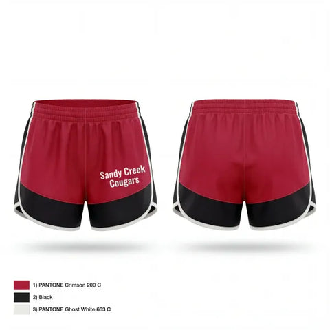 Womens Shorts, Sandy Creek Cougars, Softball, Teamtime, Team time, sublimation, custom sports apparel, team uniforms, spirit wear, spiritwear, sports uniforms, custom shirts, team store, custom team store, fundraiser sports, apparel fundraiser