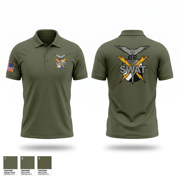 Short Sleeve Performance Polo, Temple SWAT, Police, Teamtime, Team time, sublimation, custom sports apparel, team uniforms, spirit wear, spiritwear, sports uniforms, custom shirts, team store, custom team store, fundraiser sports, apparel fundraiser