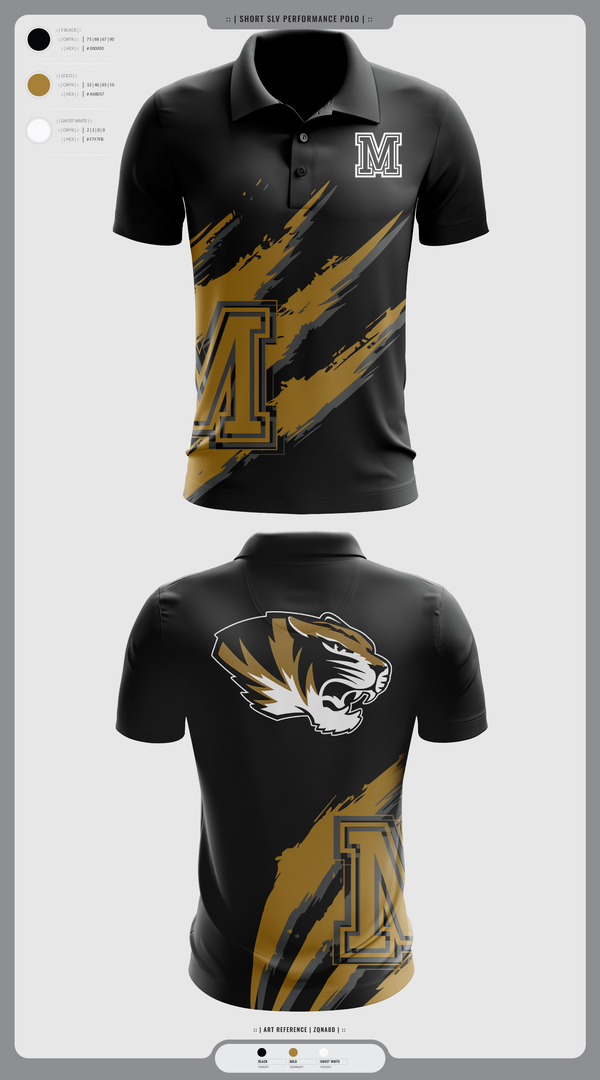Short Sleeve Performance Polo, Marceline Tigers, , Teamtime, Team time, sublimation, custom sports apparel, team uniforms, spirit wear, spiritwear, sports uniforms, custom shirts, team store, custom team store, fundraiser sports, apparel fundraiser