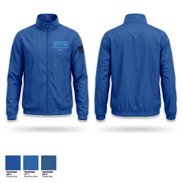 Windbreaker, GPPD School Resource Unit, Police, Teamtime, Team time, sublimation, custom sports apparel, team uniforms, spirit wear, spiritwear, sports uniforms, custom shirts, team store, custom team store, fundraiser sports, apparel fundraiser