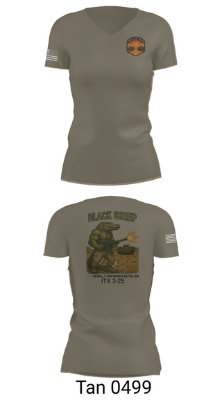 Womens Short Sleeve Vneck Shirt, 4th Assault Amphibian Battalion, Company B, , Teamtime, Team time, sublimation, custom sports apparel, team uniforms, spirit wear, spiritwear, sports uniforms, custom shirts, team store, custom team store, fundraiser sports, apparel fundraiser