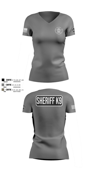 Womens Short Sleeve Vneck Shirt, Montgomery County Sheriff’s Office K9 Unit, Police, Teamtime, Team time, sublimation, custom sports apparel, team uniforms, spirit wear, spiritwear, sports uniforms, custom shirts, team store, custom team store, fundraiser sports, apparel fundraiser