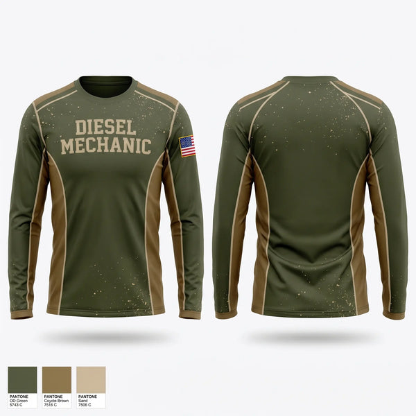 Long Sleeve Performance Shirt, Diesel mechanic, Army, Teamtime, Team time, sublimation, custom sports apparel, team uniforms, spirit wear, spiritwear, sports uniforms, custom shirts, team store, custom team store, fundraiser sports, apparel fundraiser