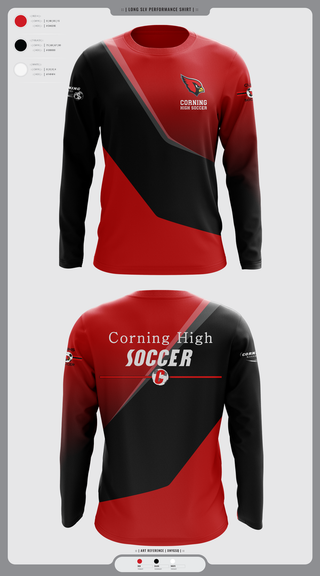 Long Sleeve Performance Shirt, Corning Boys Soccer, Men's Soccer, Teamtime, Team time, sublimation, custom sports apparel, team uniforms, spirit wear, spiritwear, sports uniforms, custom shirts, team store, custom team store, fundraiser sports, apparel fundraiser