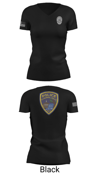 Womens Short Sleeve Vneck Shirt, Cuyahoga Falls Police Department, Police, Teamtime, Team time, sublimation, custom sports apparel, team uniforms, spirit wear, spiritwear, sports uniforms, custom shirts, team store, custom team store, fundraiser sports, apparel fundraiser