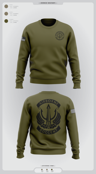 Crew Neck Sweatshirt, SOCCENT IWD, Army, Teamtime, Team time, sublimation, custom sports apparel, team uniforms, spirit wear, spiritwear, sports uniforms, custom shirts, team store, custom team store, fundraiser sports, apparel fundraiser