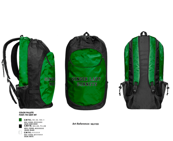 Gear Bag, Singer Lady Hornets, Softball, Teamtime, Team time, sublimation, custom sports apparel, team uniforms, spirit wear, spiritwear, sports uniforms, custom shirts, team store, custom team store, fundraiser sports, apparel fundraiser