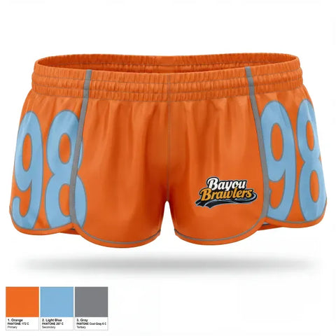 Womens Shorts, Satsuma Bayou Brawlers, Softball, Teamtime, Team time, sublimation, custom sports apparel, team uniforms, spirit wear, spiritwear, sports uniforms, custom shirts, team store, custom team store, fundraiser sports, apparel fundraiser