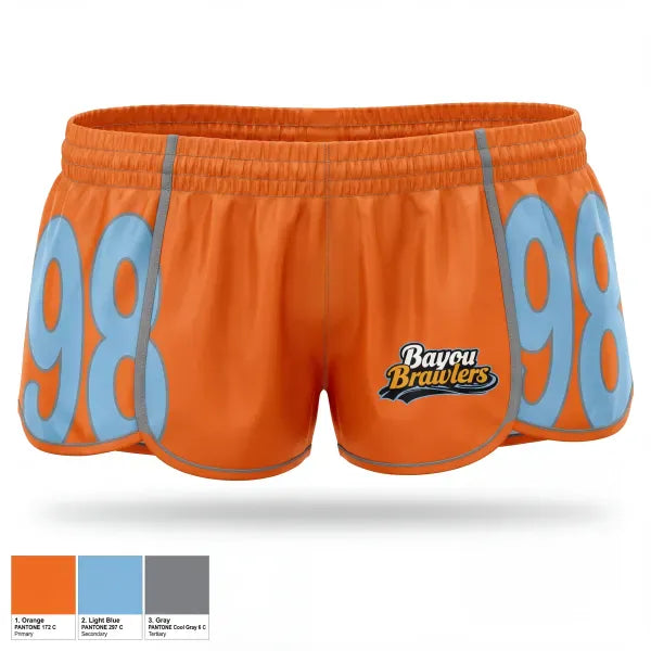 Womens Shorts, Satsuma Bayou Brawlers, Softball, Teamtime, Team time, sublimation, custom sports apparel, team uniforms, spirit wear, spiritwear, sports uniforms, custom shirts, team store, custom team store, fundraiser sports, apparel fundraiser