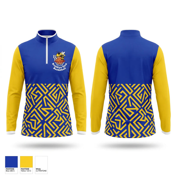 Quarter Zip Jacket, Brooklyn Park Bees, Men's Basketball, Teamtime, Team time, sublimation, custom sports apparel, team uniforms, spirit wear, spiritwear, sports uniforms, custom shirts, team store, custom team store, fundraiser sports, apparel fundraiser