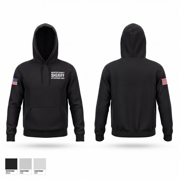 Hoodie, Mercer county sheriff operations unit, Police, Teamtime, Team time, sublimation, custom sports apparel, team uniforms, spirit wear, spiritwear, sports uniforms, custom shirts, team store, custom team store, fundraiser sports, apparel fundraiser