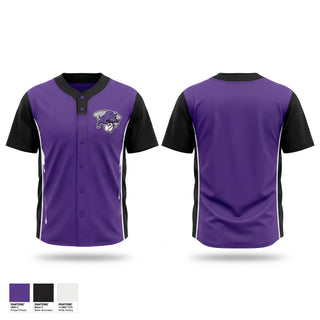Full Button Baseball Jersey, Walhalla Ballhogs, Baseball, Teamtime, Team time, sublimation, custom sports apparel, team uniforms, spirit wear, spiritwear, sports uniforms, custom shirts, team store, custom team store, fundraiser sports, apparel fundraiser