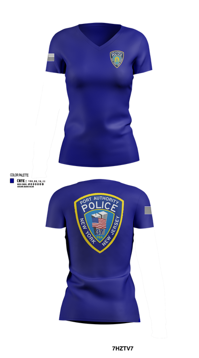 Port Authority Police 67694439 Women's Short Sleeve V-neck Shirt - 101