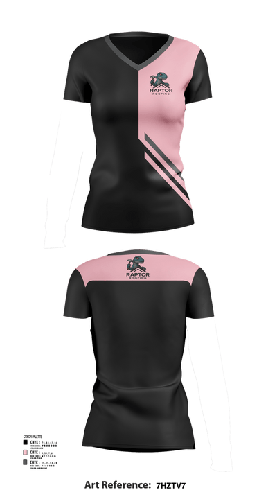 Raptor Roofing 26077645 Women's Short Sleeve V-neck Shirt - 41