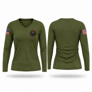Womens Long Sleeve Vneck Shirt, Correctional Training Facility ISU, Police, Teamtime, Team time, sublimation, custom sports apparel, team uniforms, spirit wear, spiritwear, sports uniforms, custom shirts, team store, custom team store, fundraiser sports, apparel fundraiser