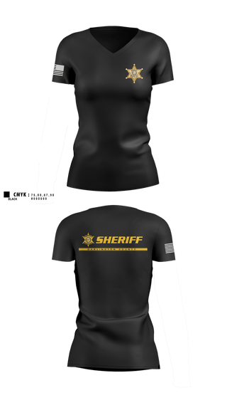 Womens Short Sleeve Vneck Shirt, Darlington County Sheriffs Office, Police, Teamtime, Team time, sublimation, custom sports apparel, team uniforms, spirit wear, spiritwear, sports uniforms, custom shirts, team store, custom team store, fundraiser sports, apparel fundraiser
