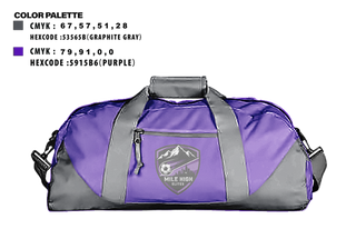 Duffle Bag, Mile High Elites FC, Men's Soccer, Teamtime, Team time, sublimation, custom sports apparel, team uniforms, spirit wear, spiritwear, sports uniforms, custom shirts, team store, custom team store, fundraiser sports, apparel fundraiser