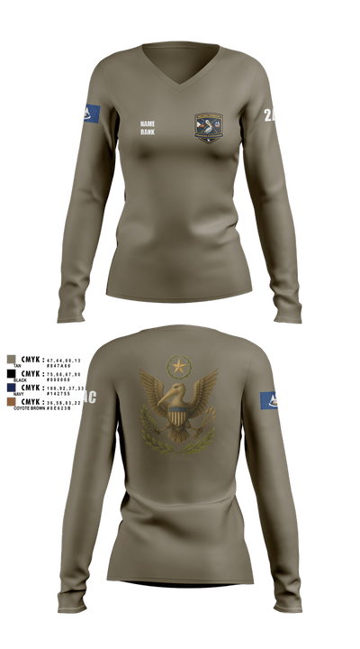 2nd Area Command (LASG) 22511039 Women's Long Sleeve V-neck Shirt - 3