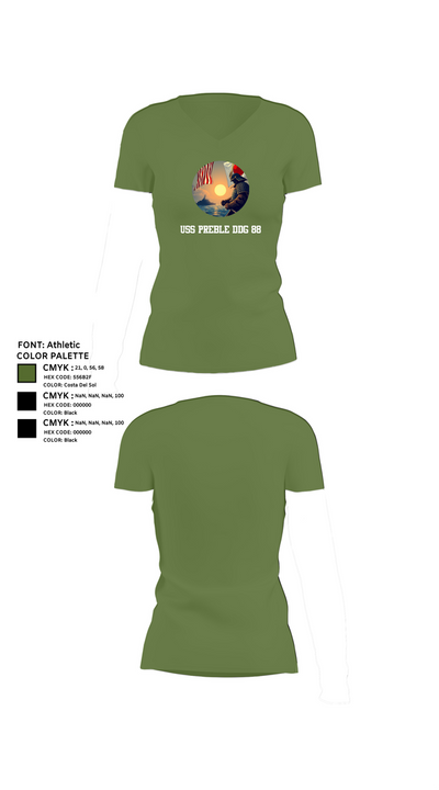 Uss Preble DDG 88 21838003 Women's Short Sleeve V-neck Shirt - 42