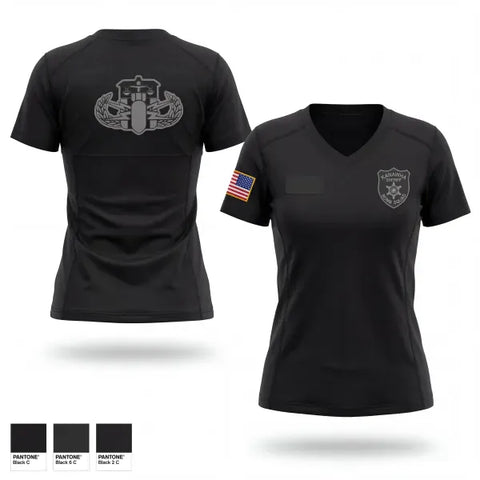 Womens Short Sleeve Vneck Shirt, Kanawha Sheriff Bomb Squad, Police, Teamtime, Team time, sublimation, custom sports apparel, team uniforms, spirit wear, spiritwear, sports uniforms, custom shirts, team store, custom team store, fundraiser sports, apparel fundraiser