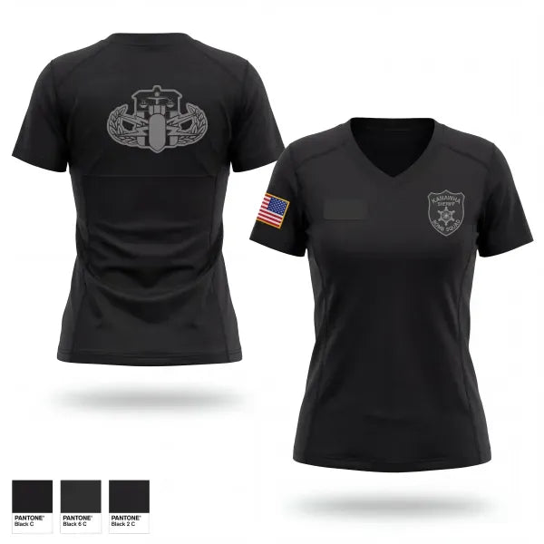 Womens Short Sleeve Vneck Shirt, Kanawha Sheriff Bomb Squad, Police, Teamtime, Team time, sublimation, custom sports apparel, team uniforms, spirit wear, spiritwear, sports uniforms, custom shirts, team store, custom team store, fundraiser sports, apparel fundraiser