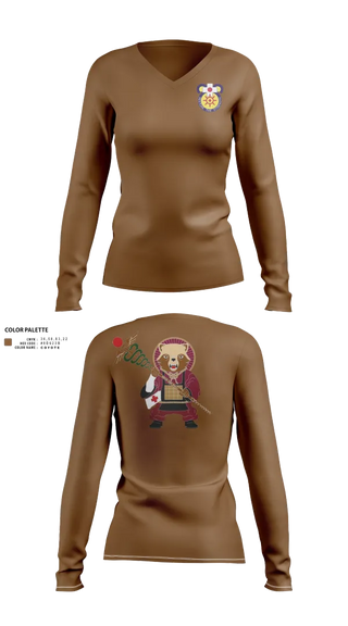 Womens Long Sleeve Vneck Shirt, MEDDAC-Japan, , Teamtime, Team time, sublimation, custom sports apparel, team uniforms, spirit wear, spiritwear, sports uniforms, custom shirts, team store, custom team store, fundraiser sports, apparel fundraiser