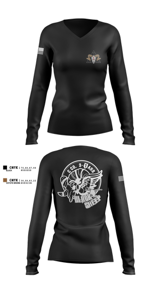 Womens Long Sleeve Vneck Shirt, C-Co, 3-1 AHB, 1ID, , Teamtime, Team time, sublimation, custom sports apparel, team uniforms, spirit wear, spiritwear, sports uniforms, custom shirts, team store, custom team store, fundraiser sports, apparel fundraiser