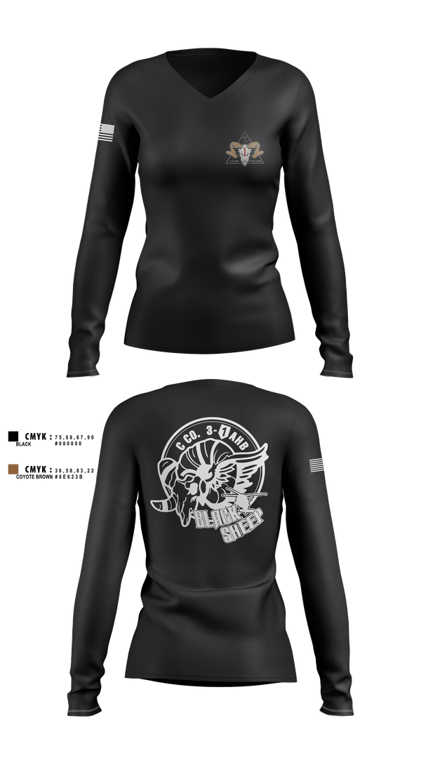 Womens Long Sleeve Vneck Shirt, C-Co, 3-1 AHB, 1ID, , Teamtime, Team time, sublimation, custom sports apparel, team uniforms, spirit wear, spiritwear, sports uniforms, custom shirts, team store, custom team store, fundraiser sports, apparel fundraiser