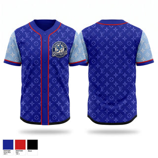 Full Button Baseball Jersey, Kansas City Bluebirds, Baseball, Teamtime, Team time, sublimation, custom sports apparel, team uniforms, spirit wear, spiritwear, sports uniforms, custom shirts, team store, custom team store, fundraiser sports, apparel fundraiser